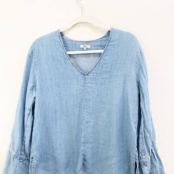 Rails chambray denim bell sleeve shirt size xs - Picture 2 of 5